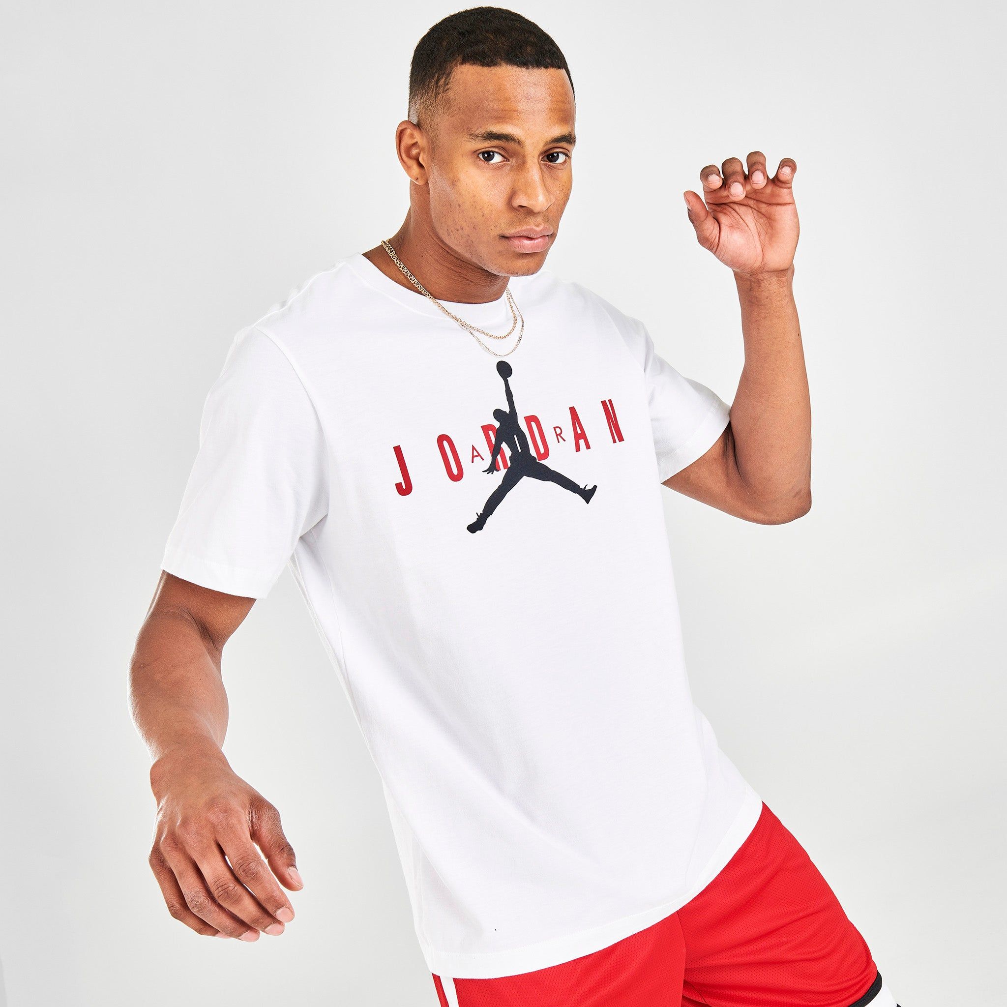 Jordan Air Wordmark T-shirt White / Gym Red - Black sold by JD Sports product image thumbnail 4