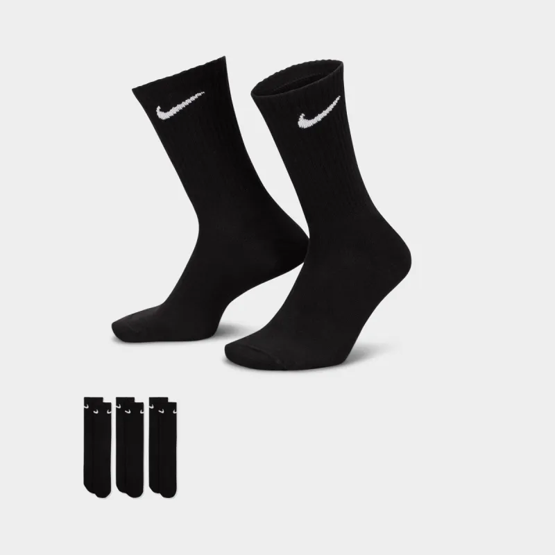 Nike Everyday Lightweight Training Crew Socks (3 Pack) Black / White sold by JD Sports