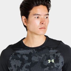 Under Armour JD HeatGear Camo T-shirt Black / Lime Surge sold by JD Sports
