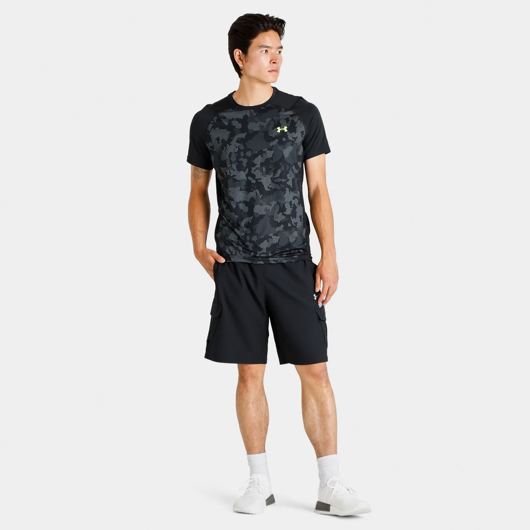Under Armour HeatGear Camo T-shirt Black / Lime Surge sold by JD Sports product image thumbnail 5