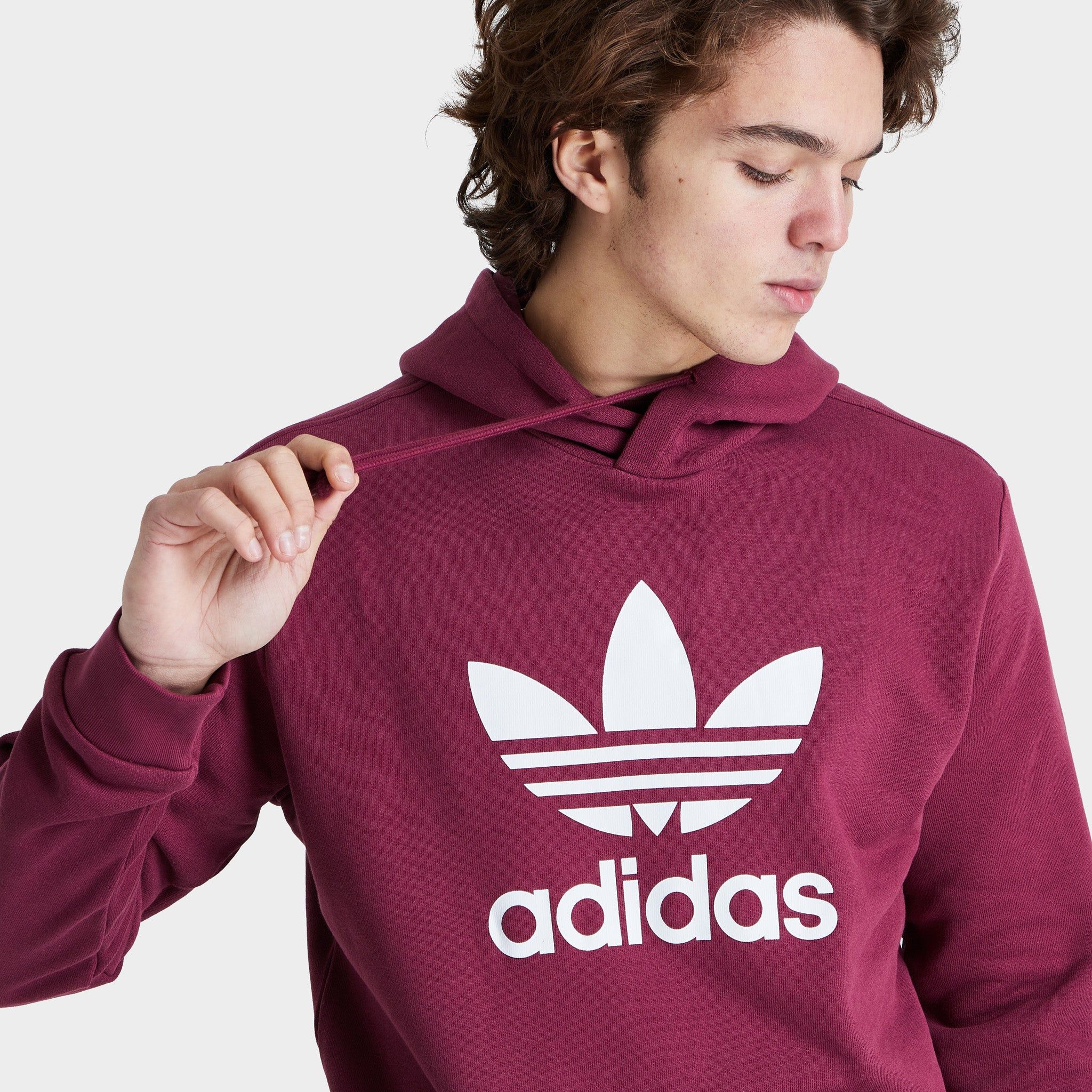 adidas Originals Adicolor Classics Trefoil Hoodie Victory Crimson / White sold by JD Sports