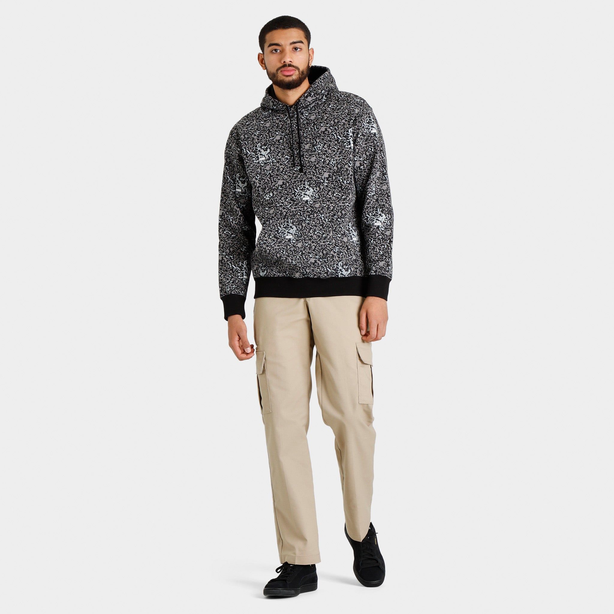 Puma Brand Love Metallic AOP Pullover Hoodie Puma Black / Silver sold by JD Sports product image thumbnail 5