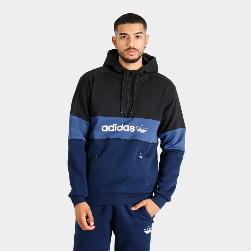 adidas Originals Itasca 20 Half Zip Hoodie Black / Collegiate Navy sold by JD Sports