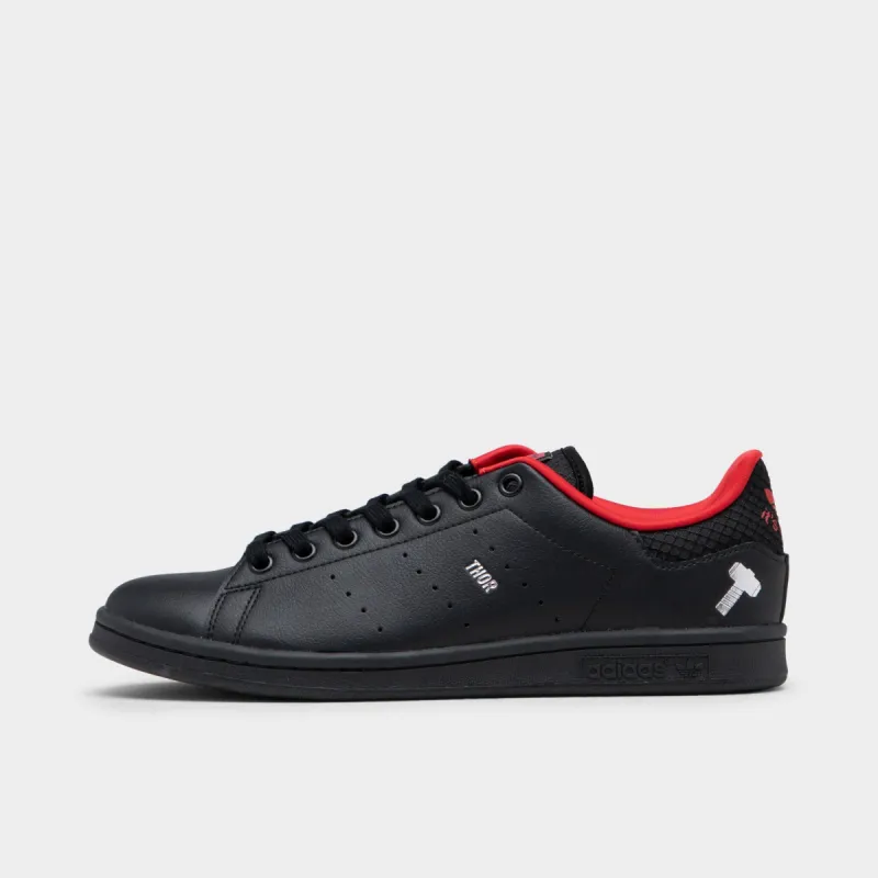 adidas Originals Marvel Stan Smith Core Black / Silver Metallic - Scarlet sold by JD Sports