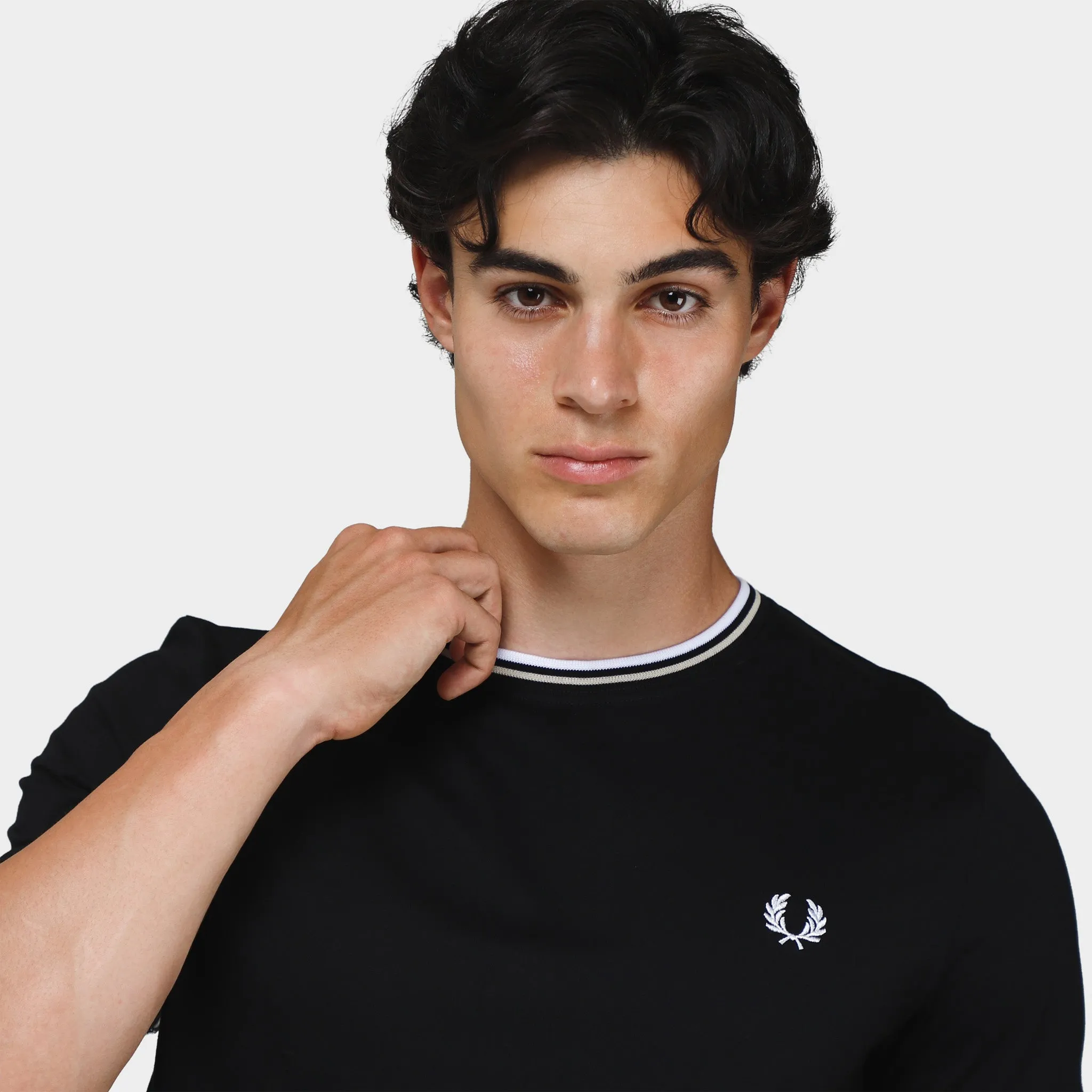 Fred Perry Twin Tipped T-shirt Black / White sold by JD Sports product image thumbnail 3