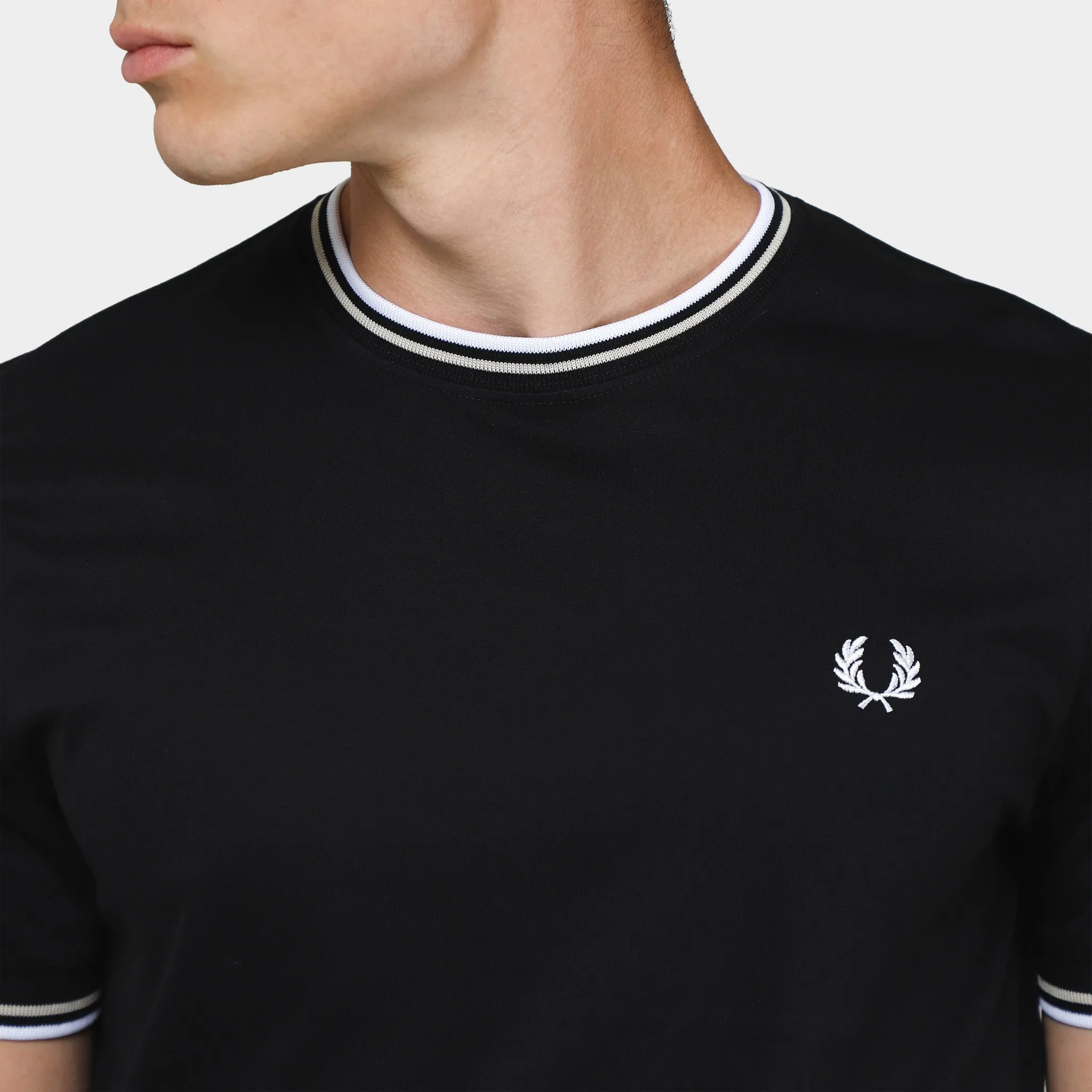 Fred Perry Twin Tipped T-shirt Black / White sold by JD Sports product image thumbnail 4
