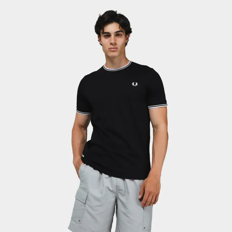 Fred Perry Twin Tipped T-shirt Black / White sold by JD Sports