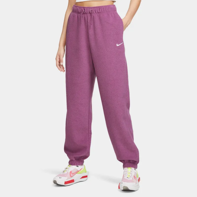 Nike Sportswear Women’s Essentials Plush High-Rise Joggers Light Bordeaux / White sold by JD Sports