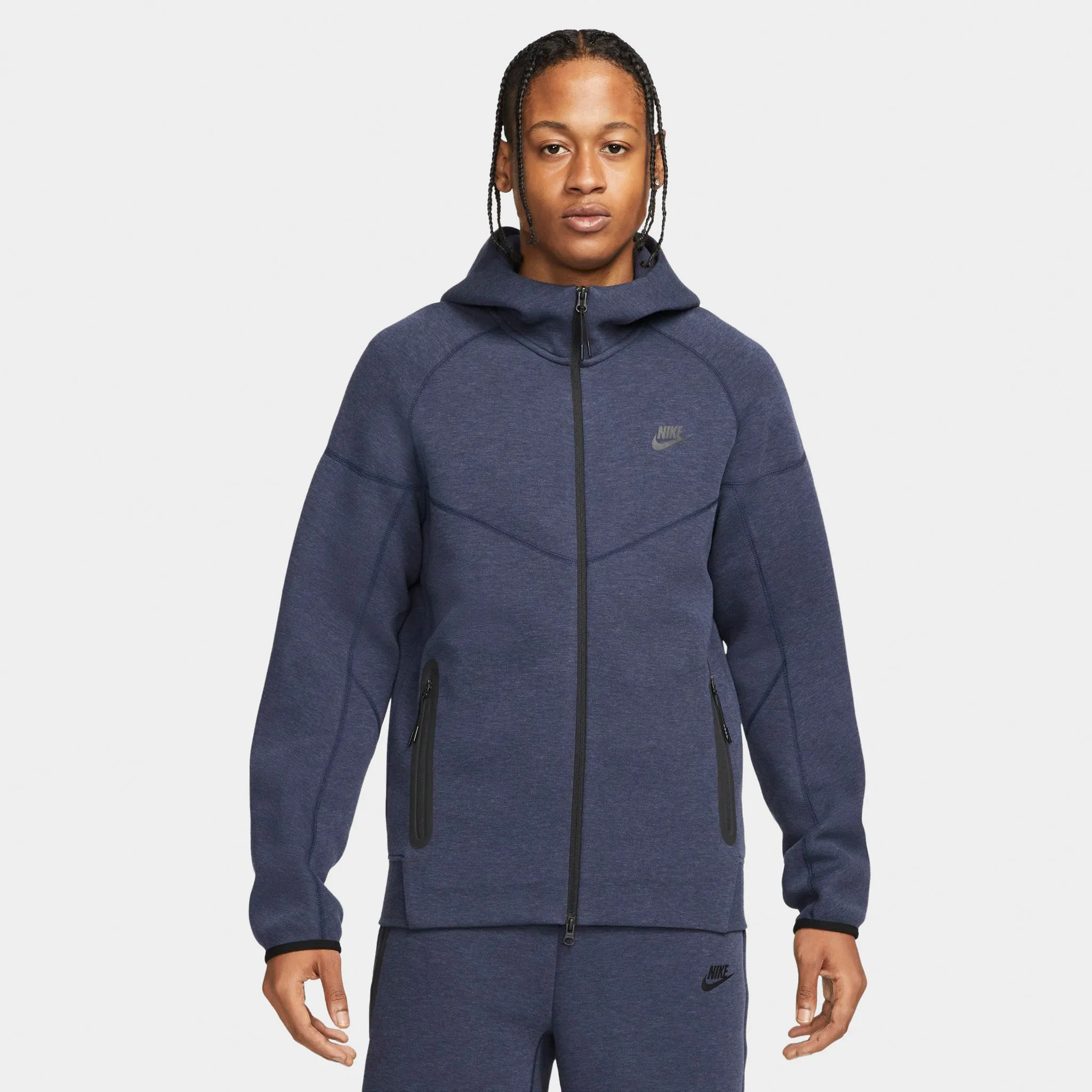 Nike Sportswear Tech Fleece Windrunner Full Zip Hoodie Obsidian Heather / Black sold by JD Sports