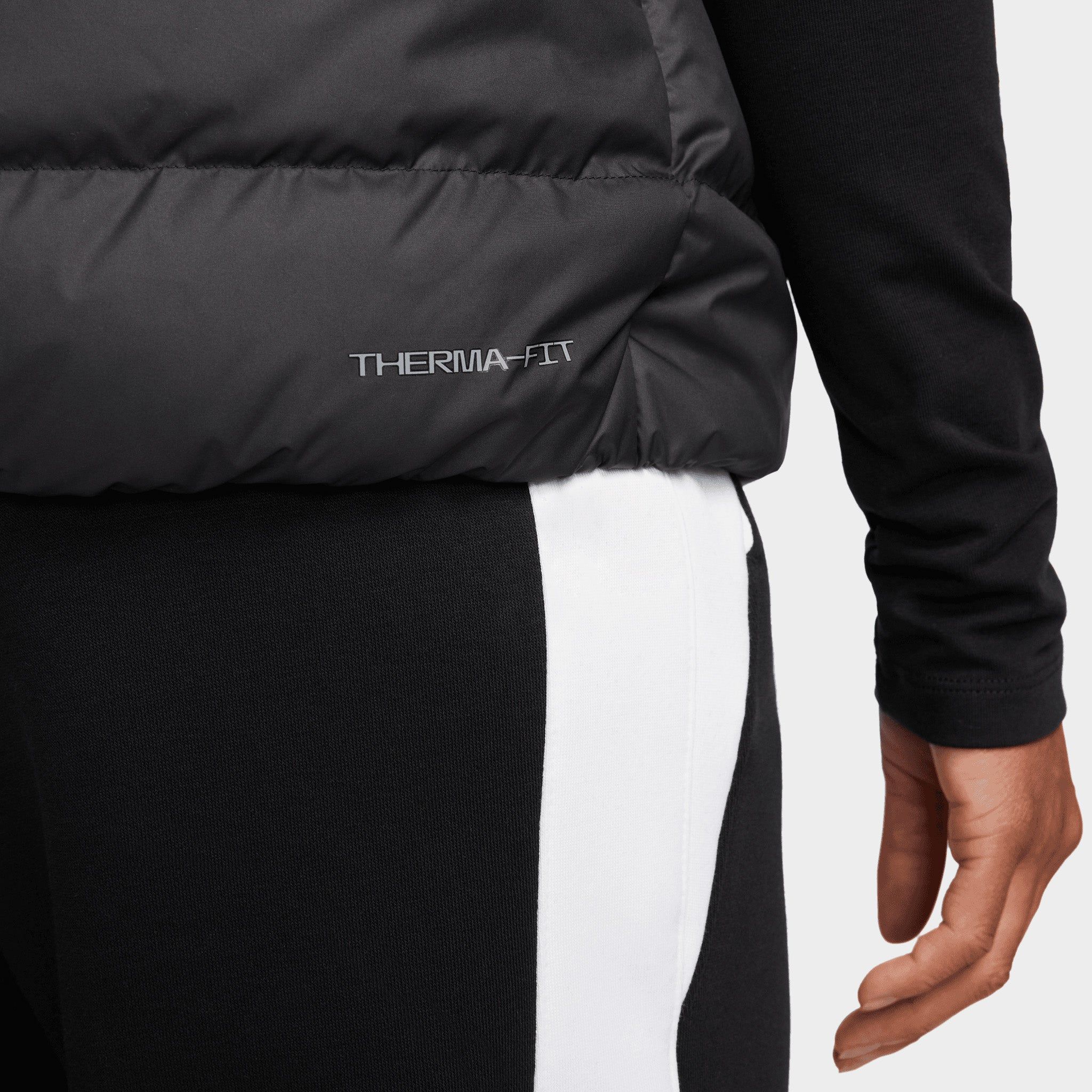 Nike Women's Sportswear Therma-FIT City Series Synthetic Fill High-Pile Fleece Jacket Black / Black - White sold by JD Sports product image thumbnail 4