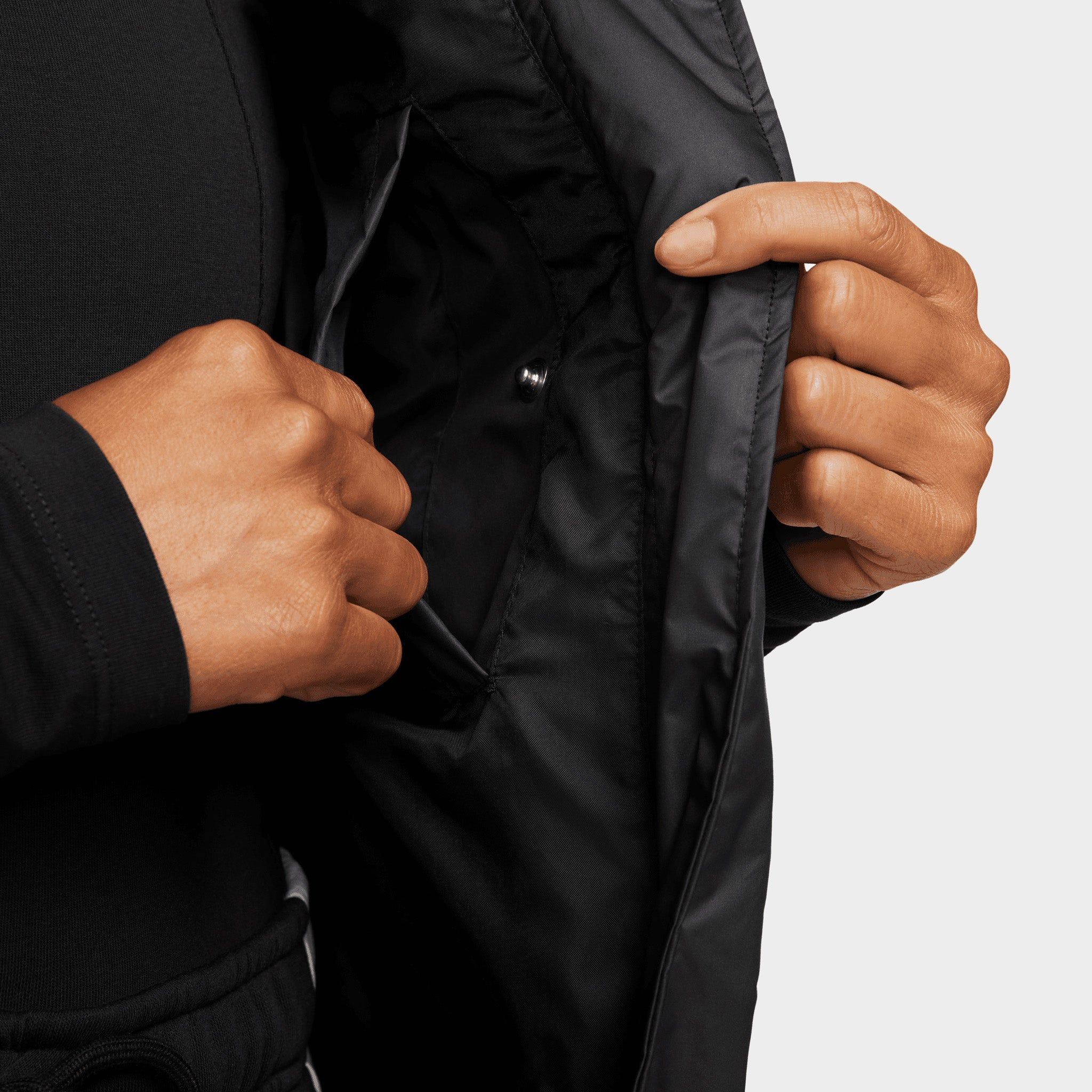 Nike Women's Sportswear Therma-FIT City Series Synthetic Fill High-Pile Fleece Jacket Black / Black - White sold by JD Sports product image thumbnail 6