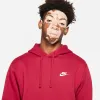 Nike Sportswear Club Fleece Pullover Hoodie Pomegranate / Pomegranate - White sold by JD Sports