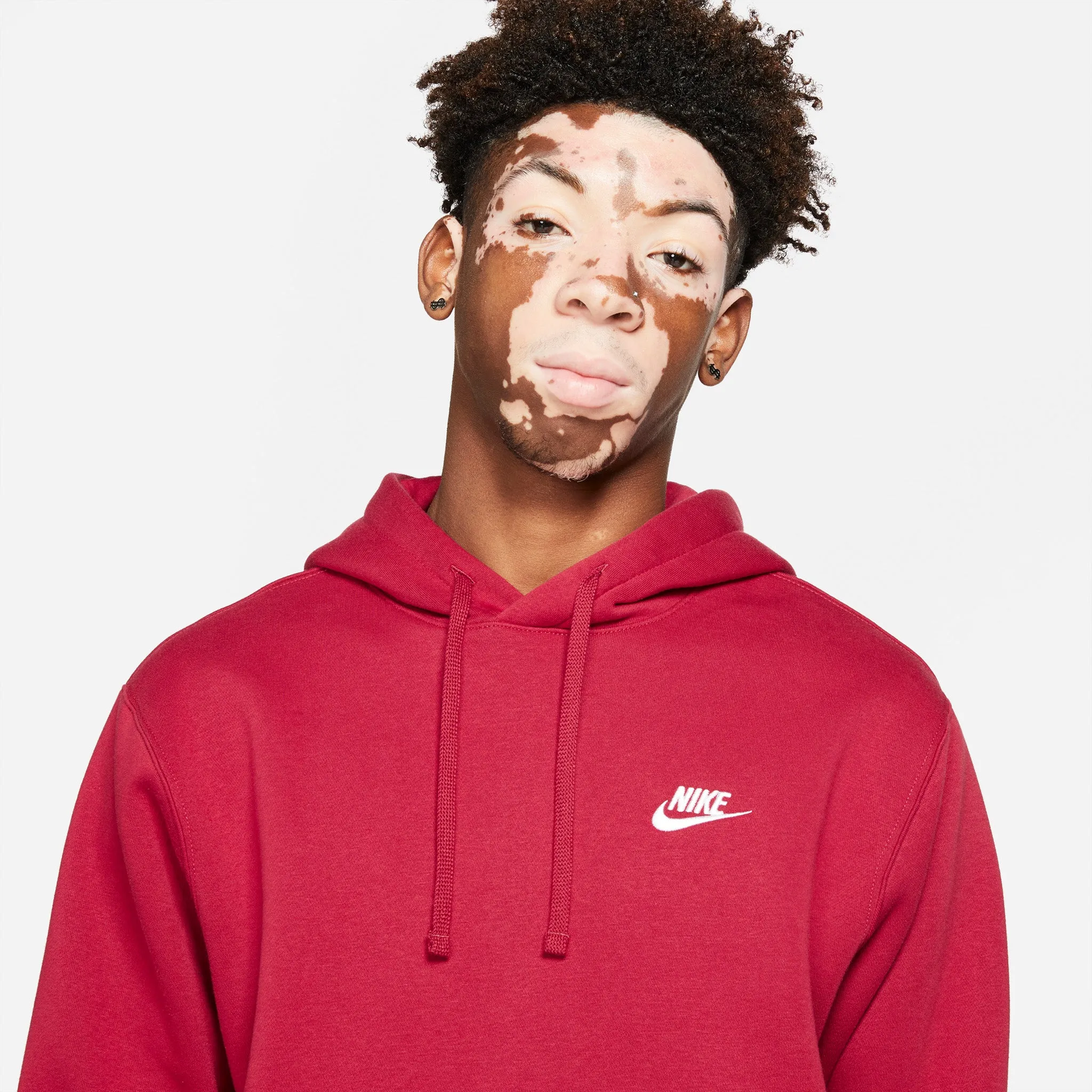 Nike Sportswear Club Fleece Pullover Hoodie Pomegranate / Pomegranate - White sold by JD Sports product image thumbnail 3