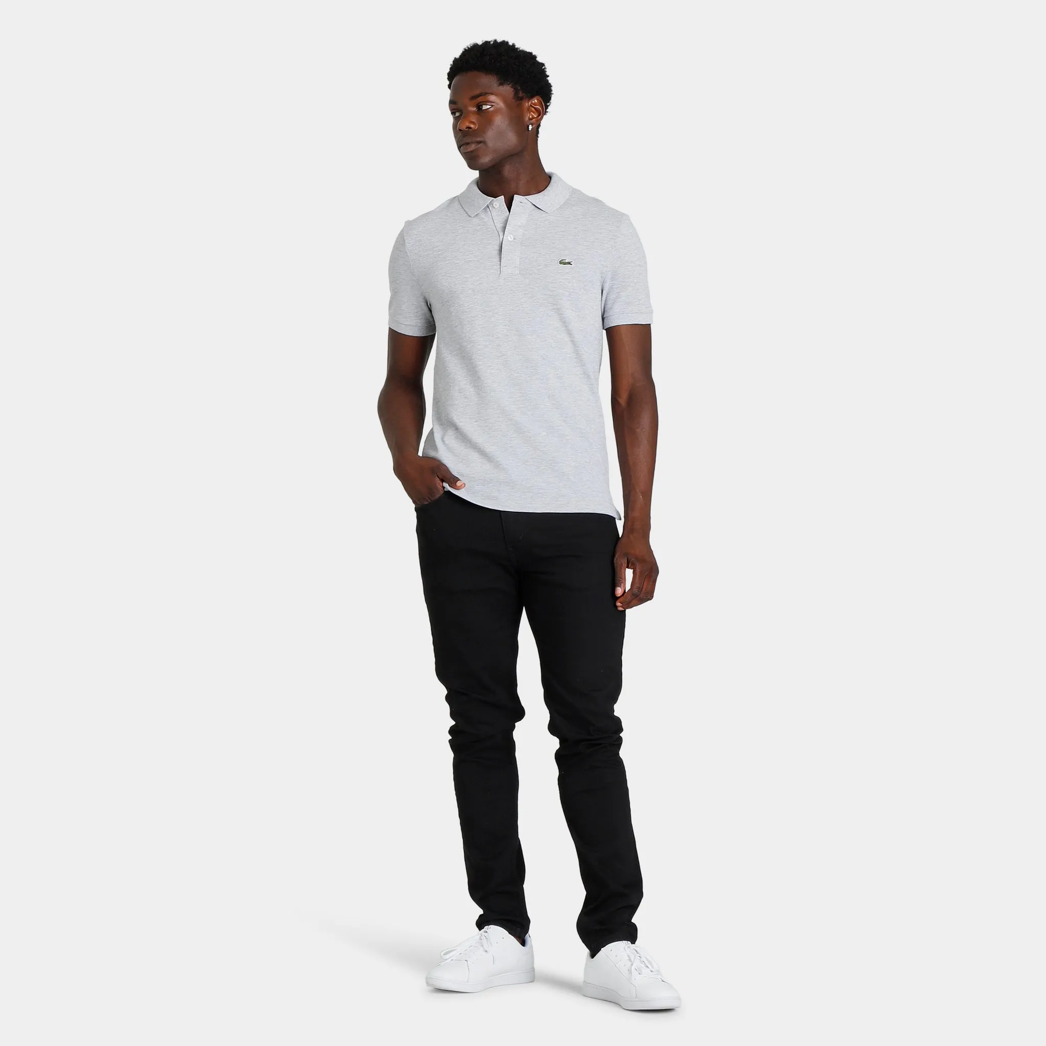 Lacoste Petit Piqu� Slim Fit Polo T-shirt / Silver Grey sold by JD Sports product image thumbnail 5
