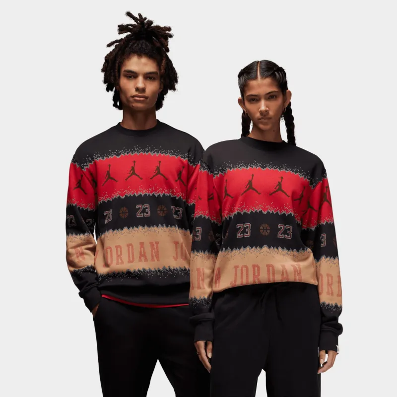 Jordan Essentials Holiday Fleece Crewneck Gym Red / Black sold by JD Sports