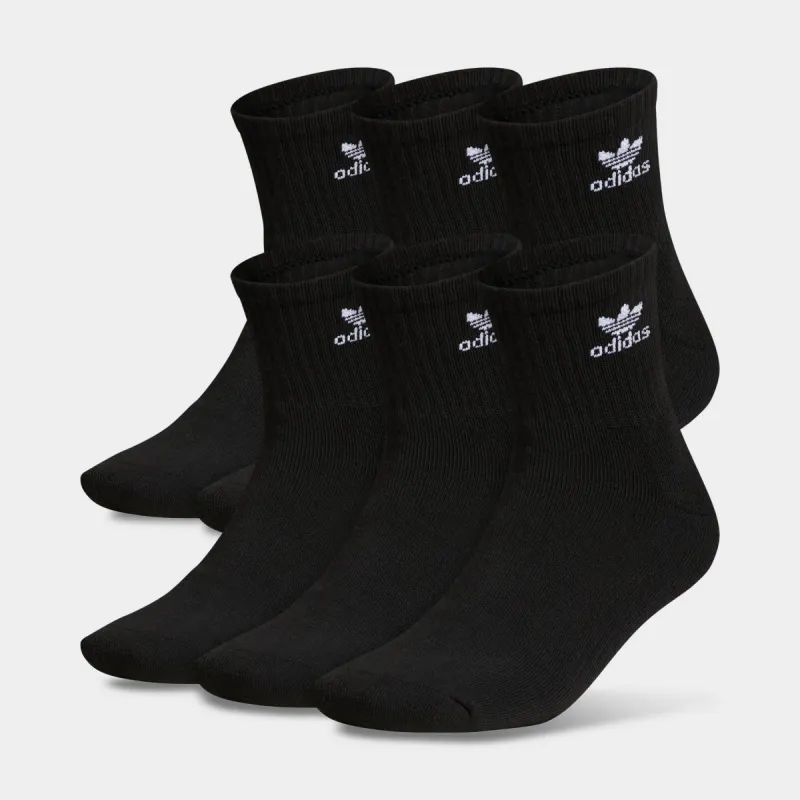 adidas Originals Trefoil Quarter Socks (6 Pack) Black / White sold by JD Sports