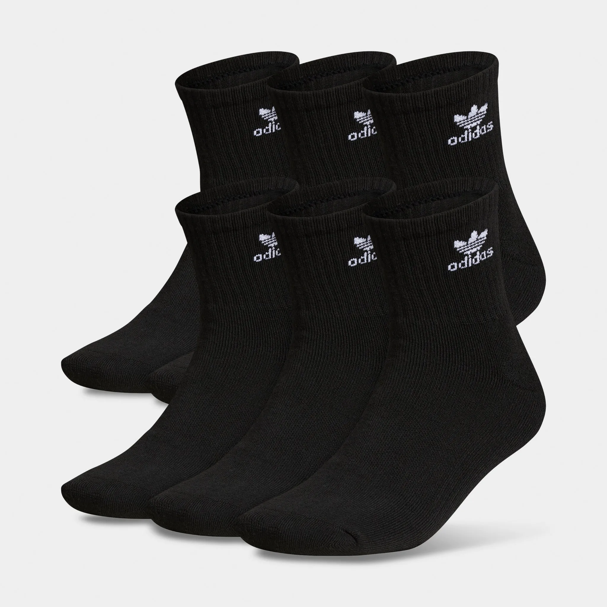adidas Originals Trefoil Quarter Socks (6 Pack) Black / White sold by JD Sports