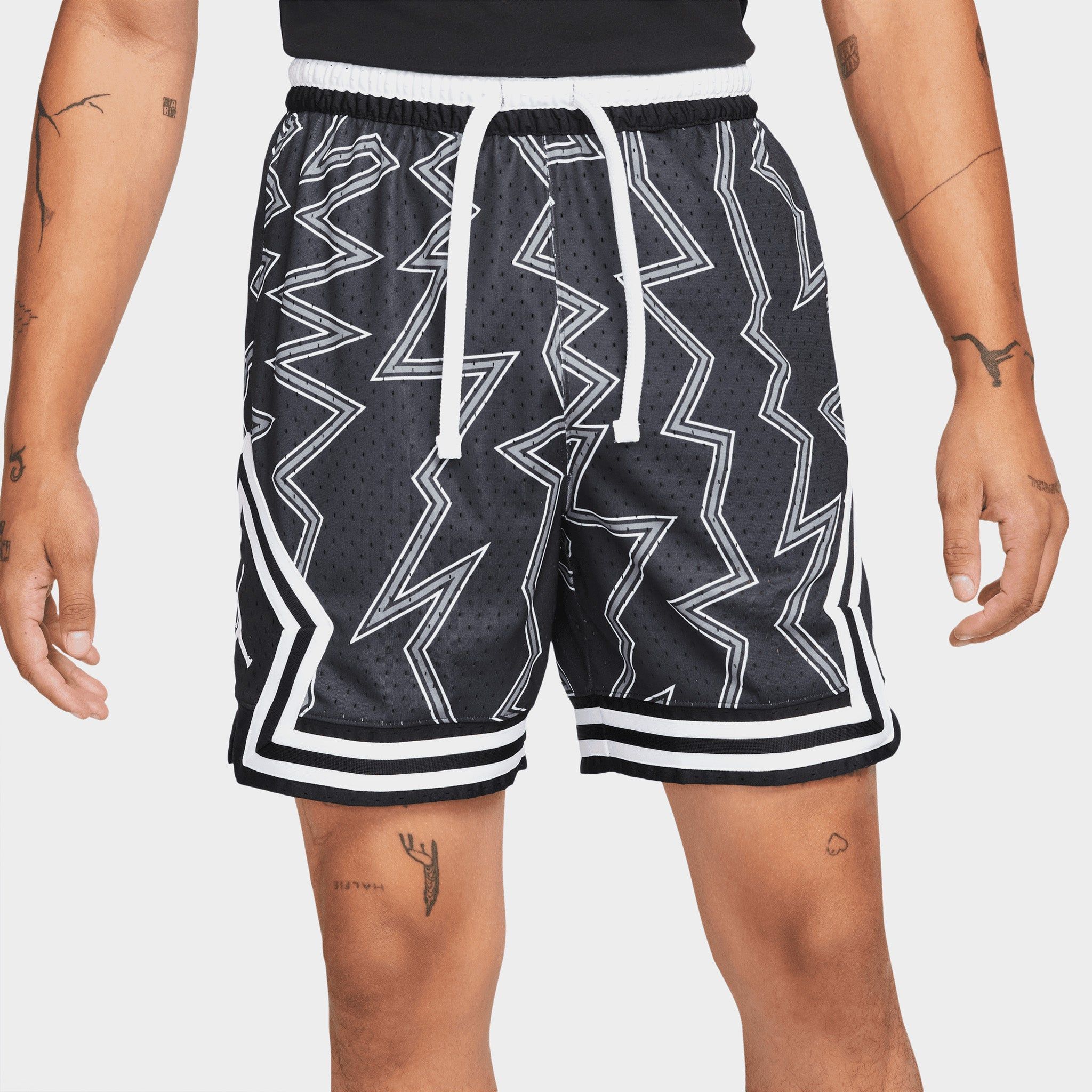 Jordan Dri-FIT Air Printed Diamond Shorts Black / Black - White sold by JD Sports