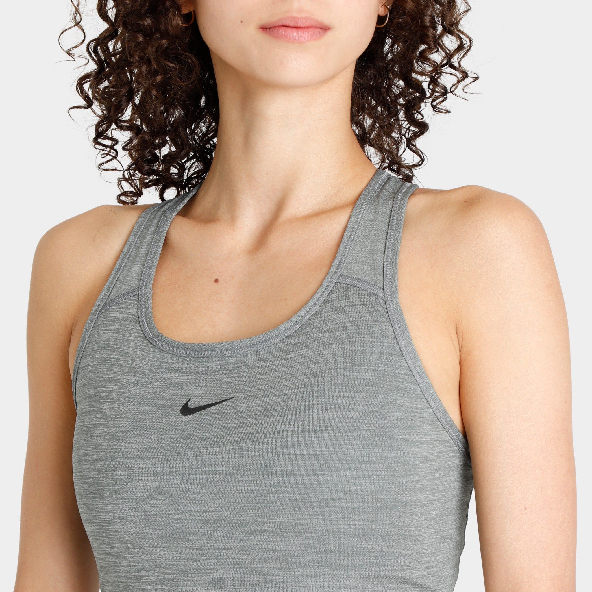 Nike Women�s Dri-FIT Swoosh Medium-Support 1-Piece Pad Sports Bra Smoke Grey Heather - Black sold by JD Sports product image thumbnail 3