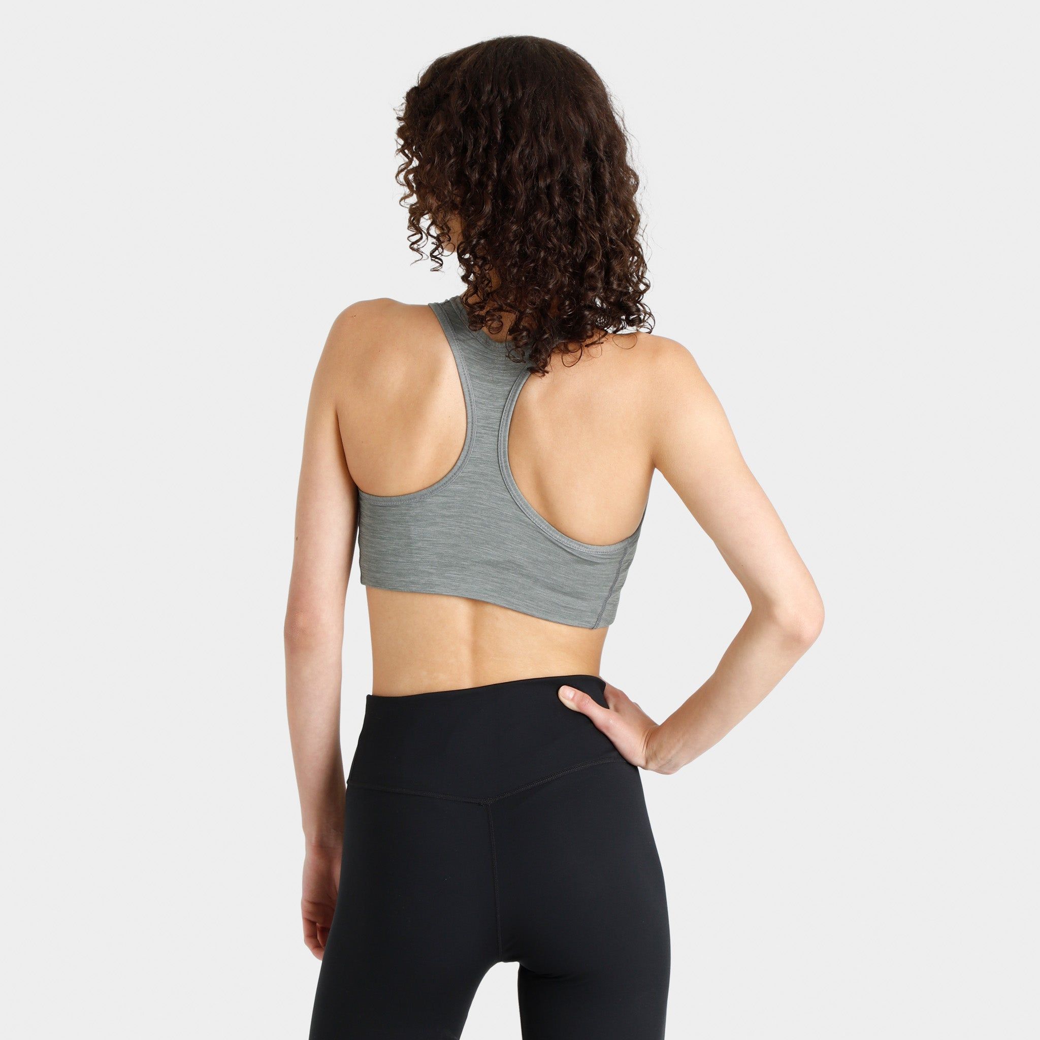 Nike Women�s Dri-FIT Swoosh Medium-Support 1-Piece Pad Sports Bra Smoke Grey Heather - Black sold by JD Sports product image thumbnail 2