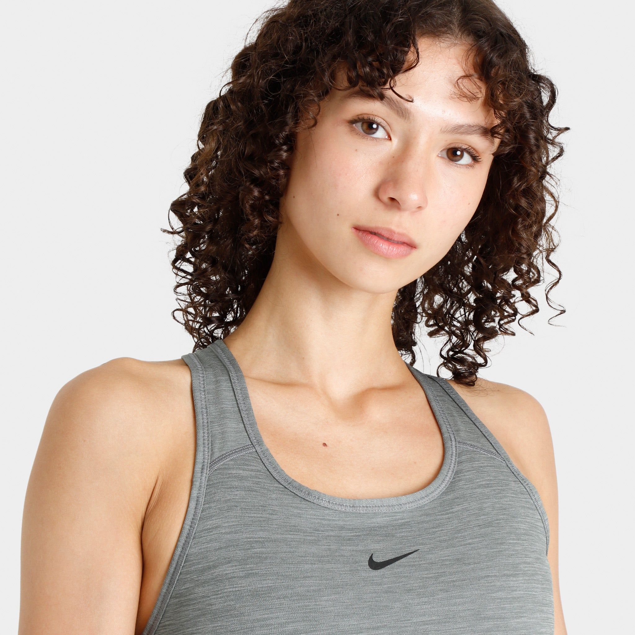 Nike Women�s Dri-FIT Swoosh Medium-Support 1-Piece Pad Sports Bra Smoke Grey Heather - Black sold by JD Sports product image thumbnail 4