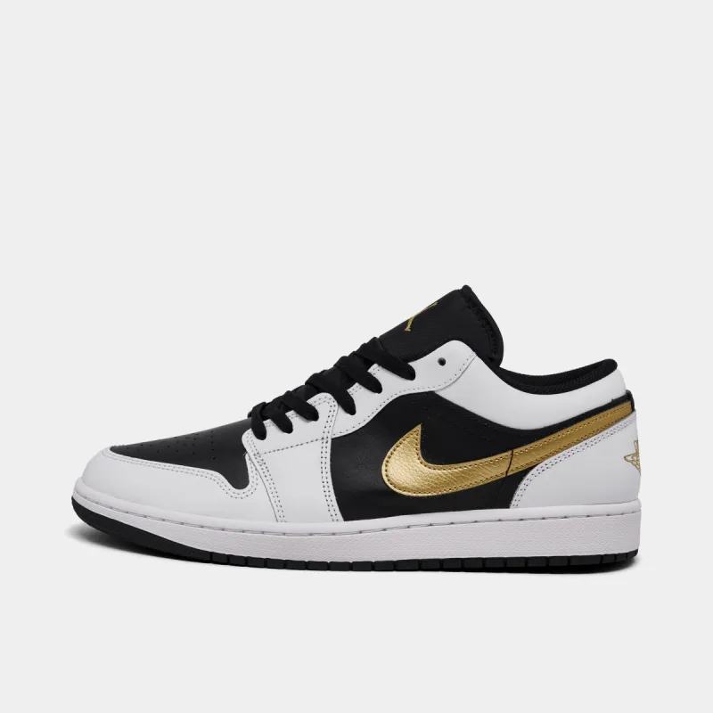 Jordan 1 Low White / Metallic Gold - Black sold by JD Sports