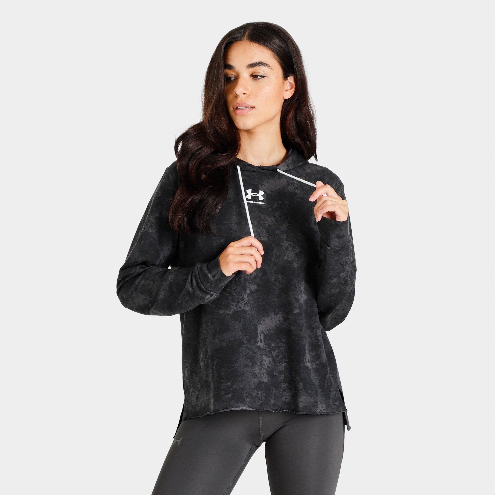Under Armour Women’s UA Rival Terry Printed Pullover Hoodie Black / White sold by JD Sports
