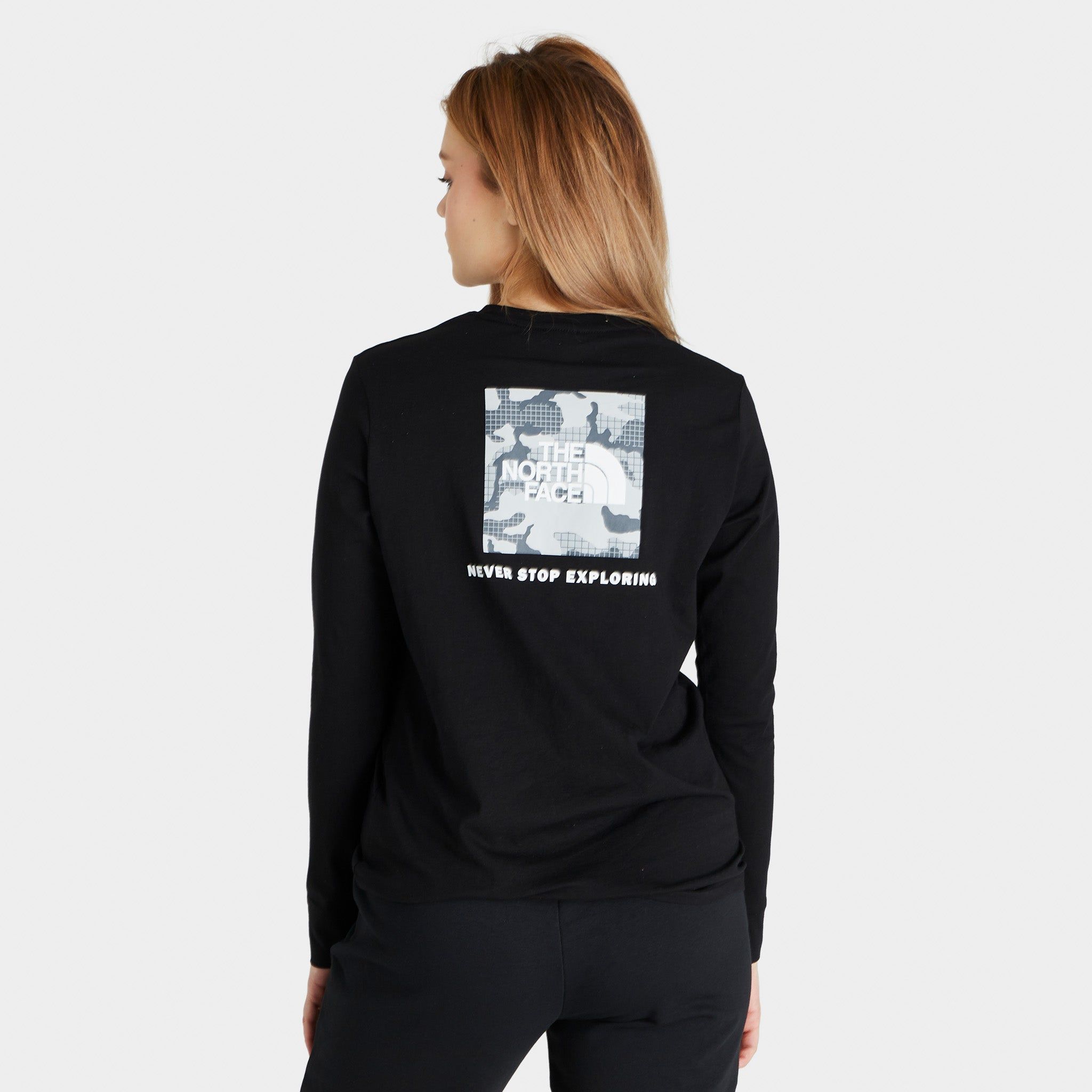 The North Face Women's Box NSE Long Sleeve T-shirt Black / Camo sold by JD Sports product image thumbnail 2