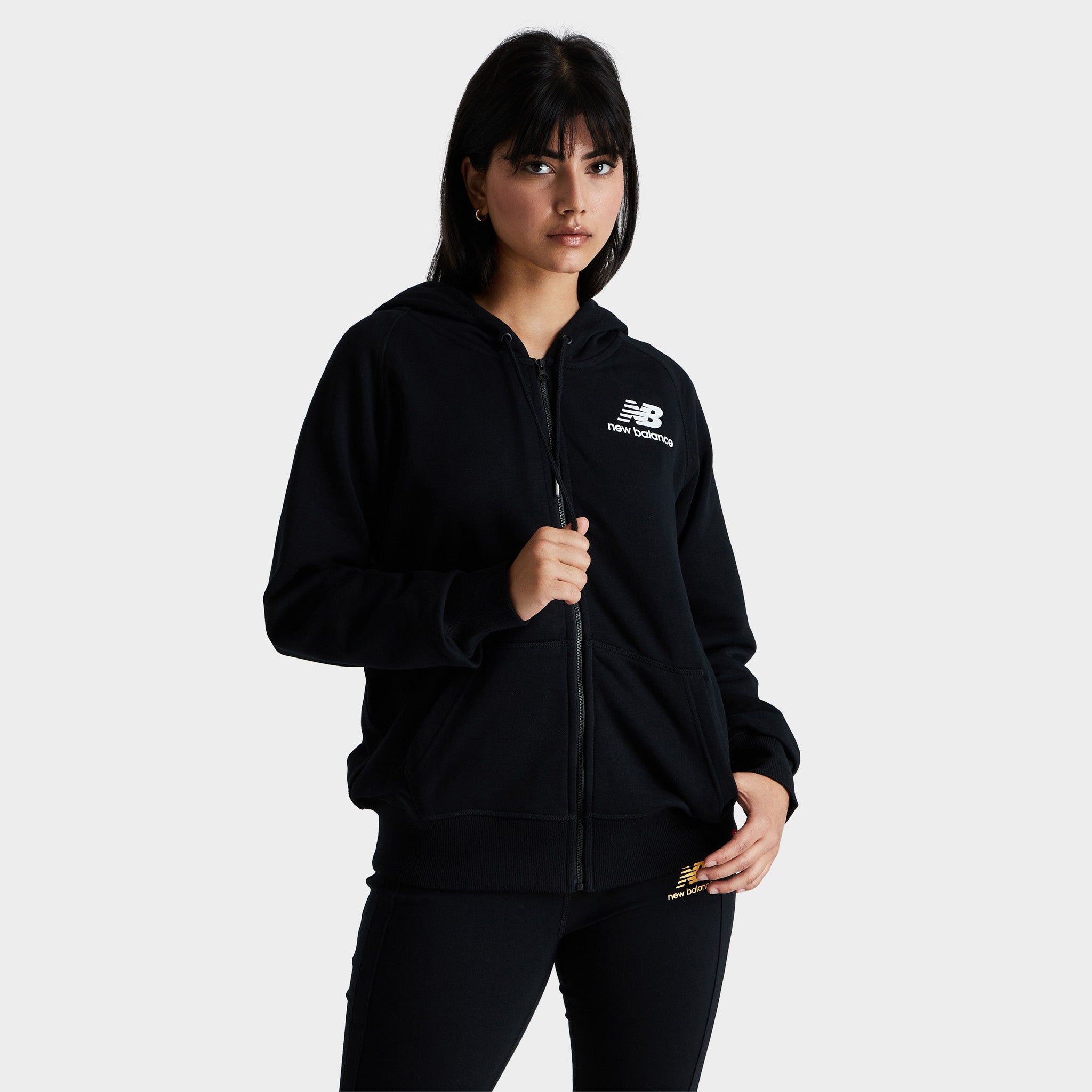 New Balance Women's Essentials Full Zip Hoodie / Black sold by JD Sports