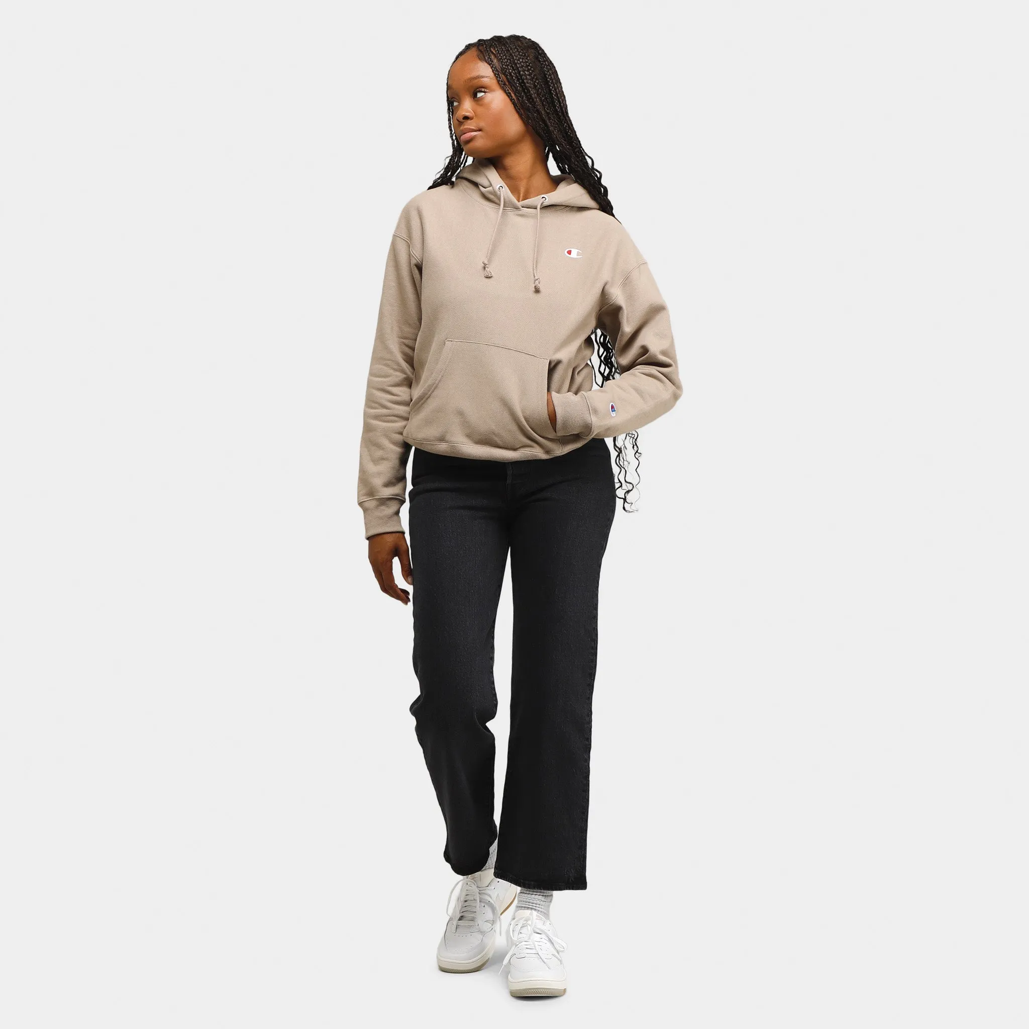 Champion Women's Reverse Weave Pullover Hoodie / Dark Khaki sold by JD Sports product image thumbnail 5