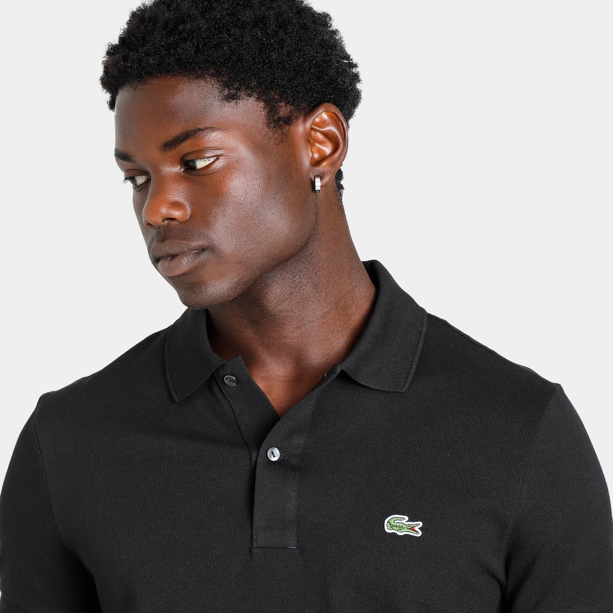 Lacoste Petit Piqu� Slim Fit Polo T-shirt / Black sold by JD Sports product image thumbnail 3