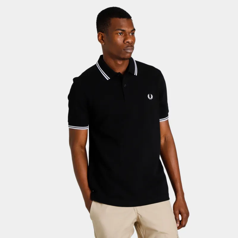 Fred Perry Twin Tipped Shirt Black / White - White sold by JD Sports