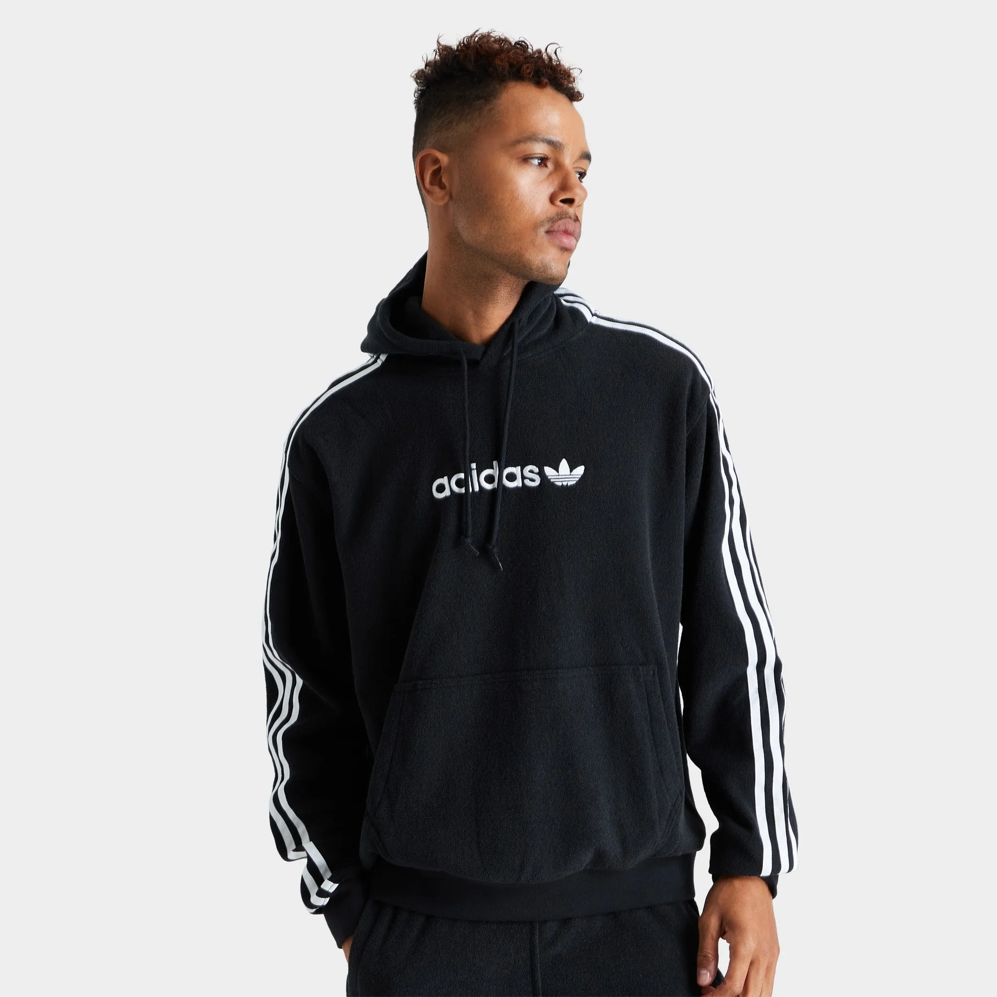 adidas Originals Comfort 3-Stripes Pullover Hoodie Black / White sold by JD Sports product image thumbnail 3