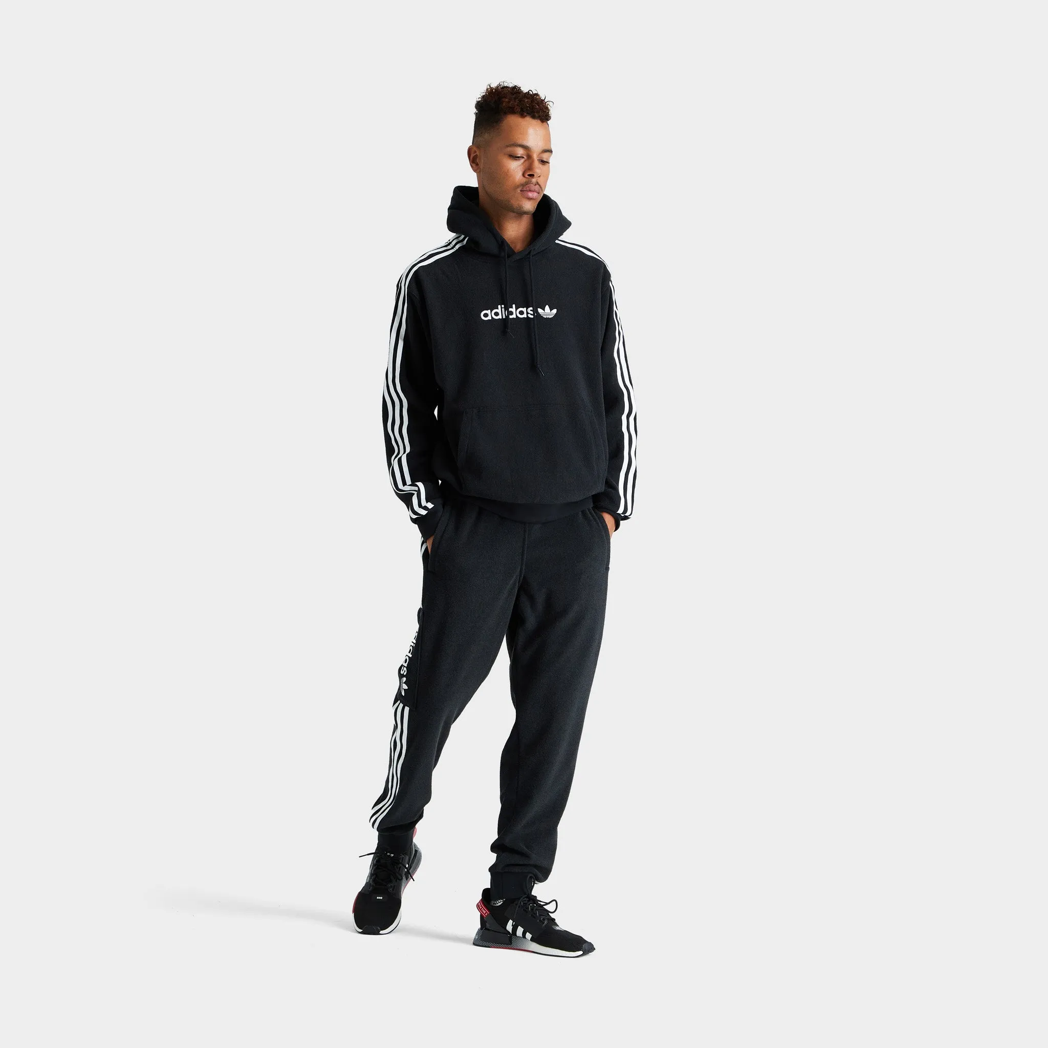 adidas Originals Comfort 3-Stripes Pullover Hoodie Black / White sold by JD Sports product image thumbnail 5