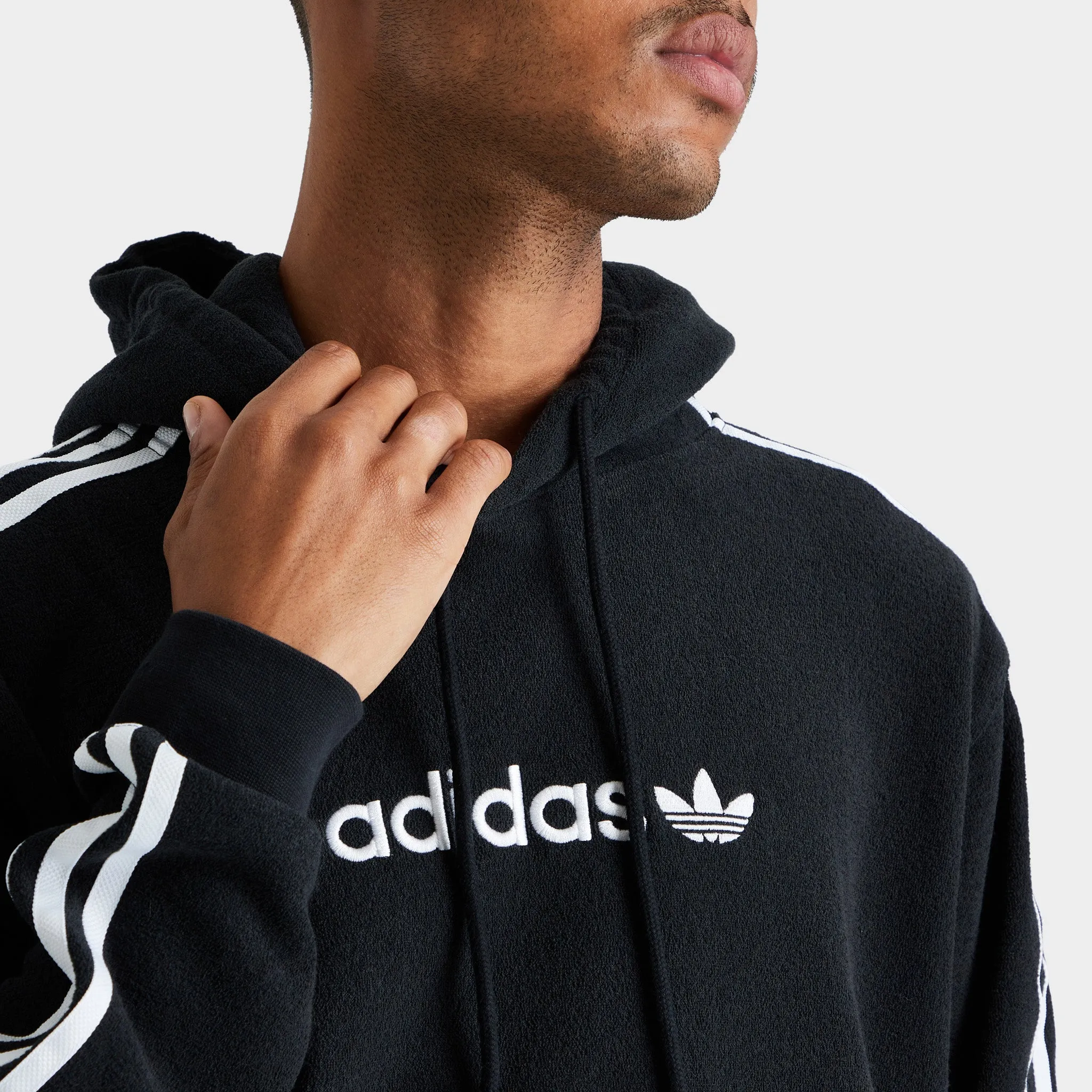 adidas Originals Comfort 3-Stripes Pullover Hoodie Black / White sold by JD Sports product image thumbnail 4