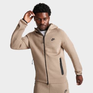Nike Sportswear Tech Fleece Windrunner Full Zip Hoodie Khaki / Black sold by JD Sports