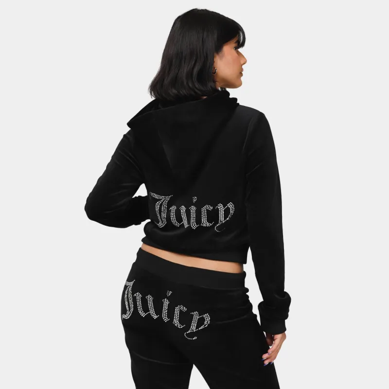 Juicy Couture Women's OG Big Bling Full Zip Hoodie / Liquorice sold by JD Sports