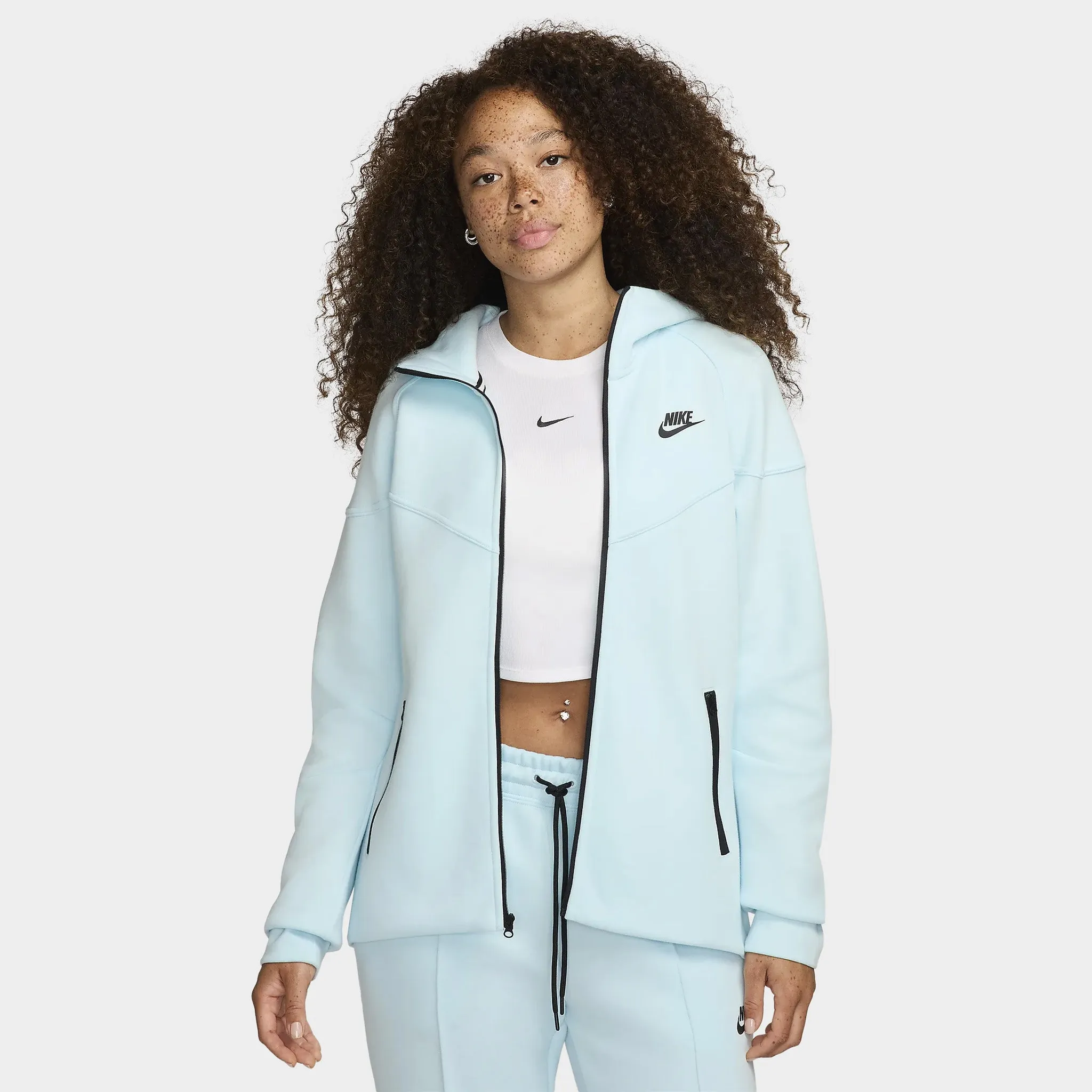 Nike Sportswear Women's Tech Fleece Windrunner Full-Zip Hoodie Glacier Blue / Black sold by JD Sports
