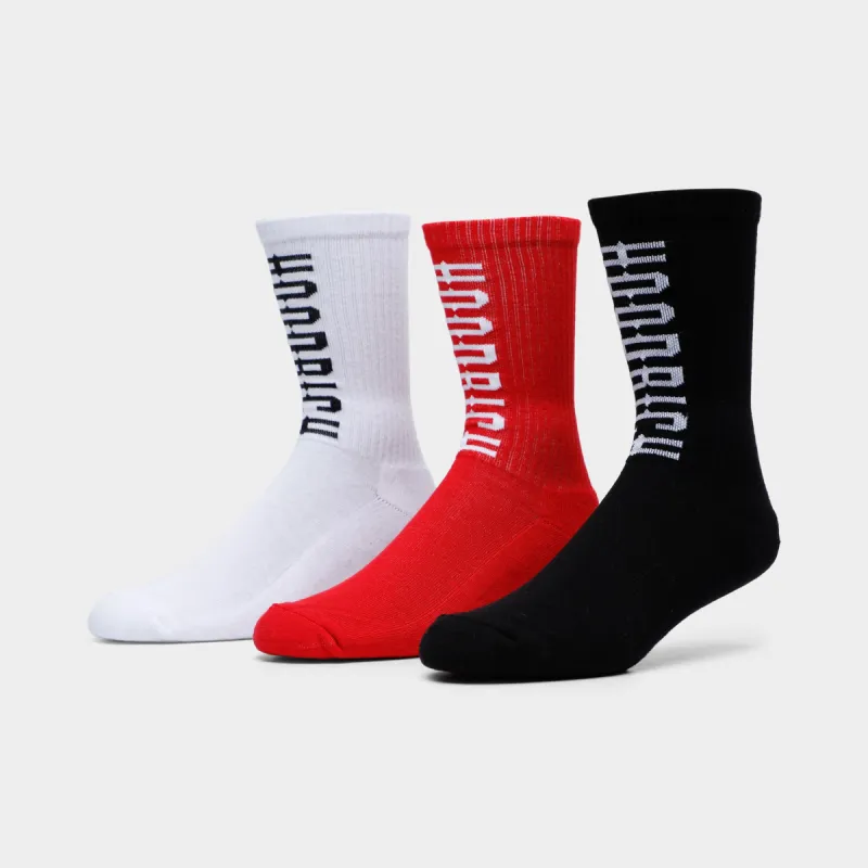 Hoodrich OG Track Socks (3 Pack) Black / White - Lychee sold by JD Sports