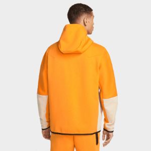 Nike Sportswear Tech Fleece Full Zip Wind Runner Hoodie Kumquat / Sanddrift - White sold by JD Sports