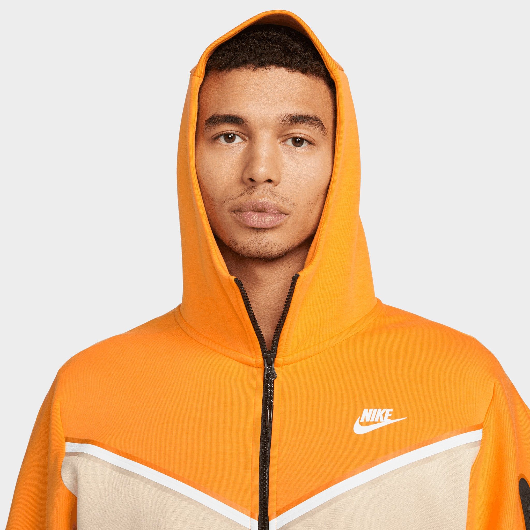 Nike Sportswear Tech Fleece Full Zip Wind Runner Hoodie Kumquat / Sanddrift - White sold by JD Sports product image thumbnail 3