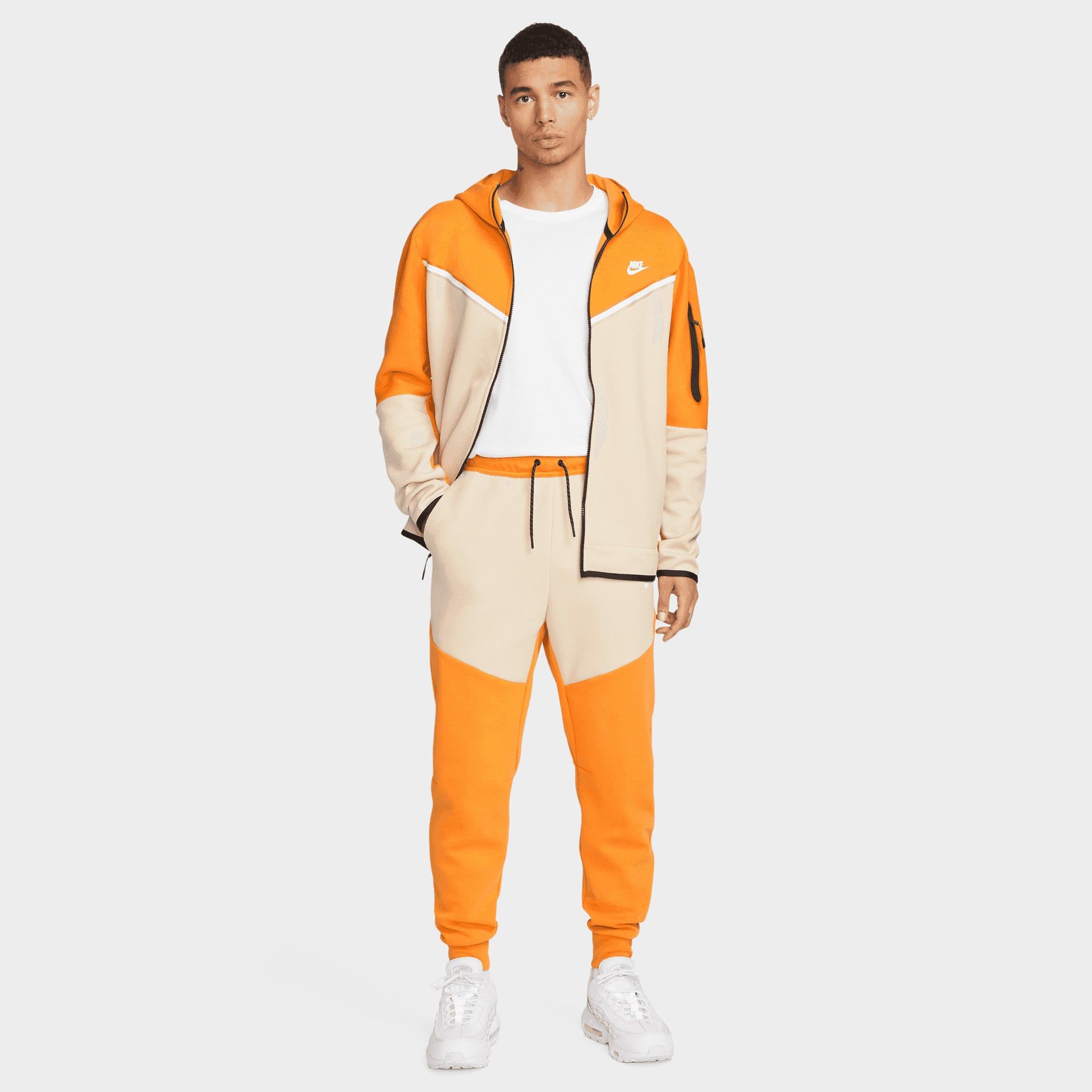 Nike Sportswear Tech Fleece Full Zip Wind Runner Hoodie Kumquat / Sanddrift - White sold by JD Sports product image thumbnail 7