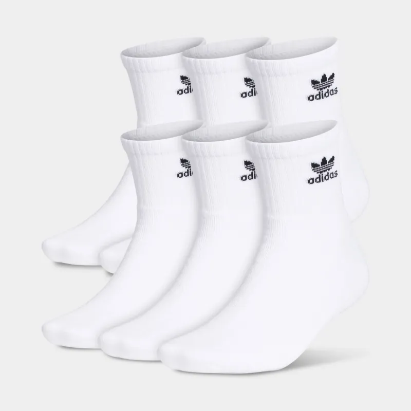 adidas Originals Trefoil Quarter Socks (6 Pack) White / Black sold by JD Sports