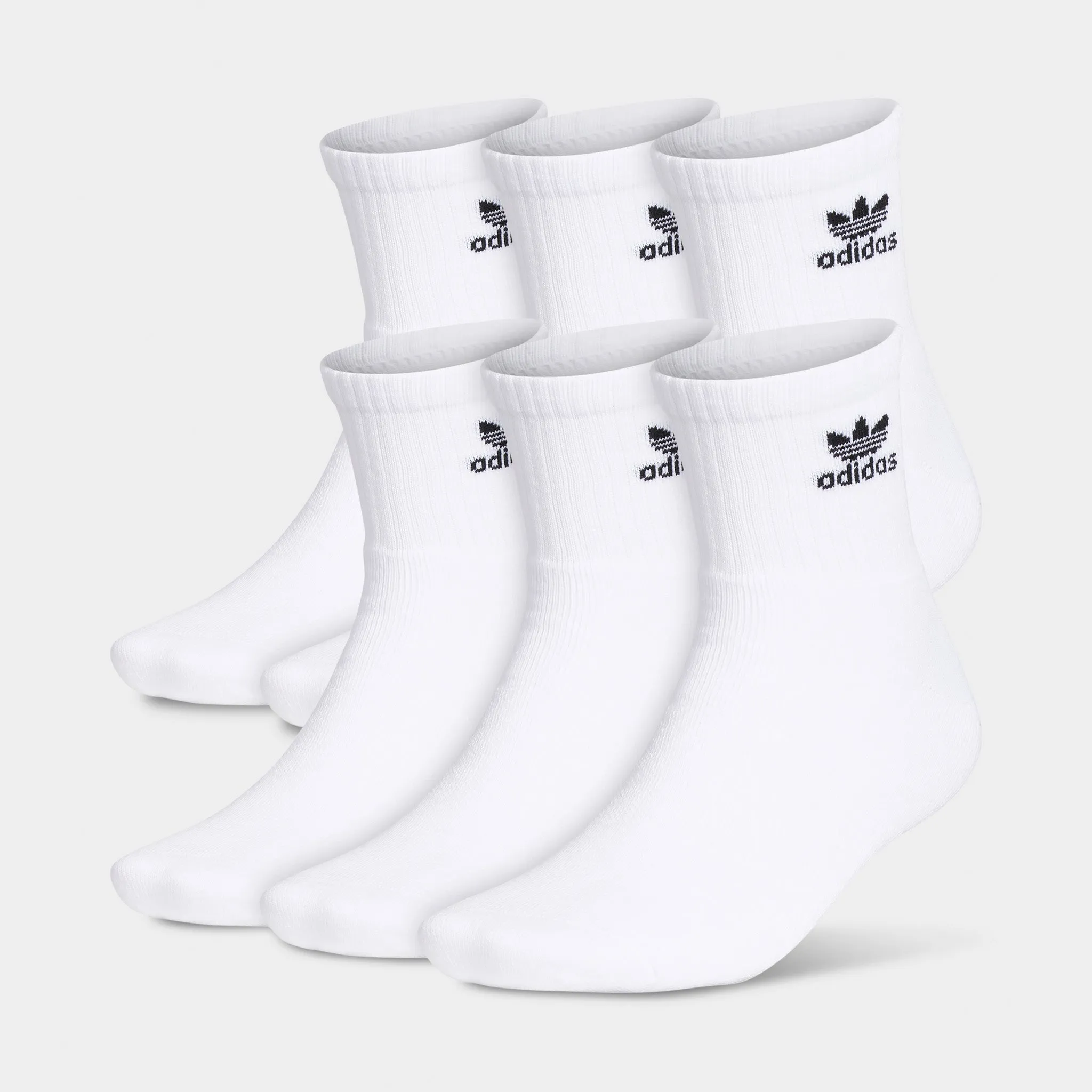 adidas Originals Trefoil Quarter Socks (6 Pack) White / Black sold by JD Sports