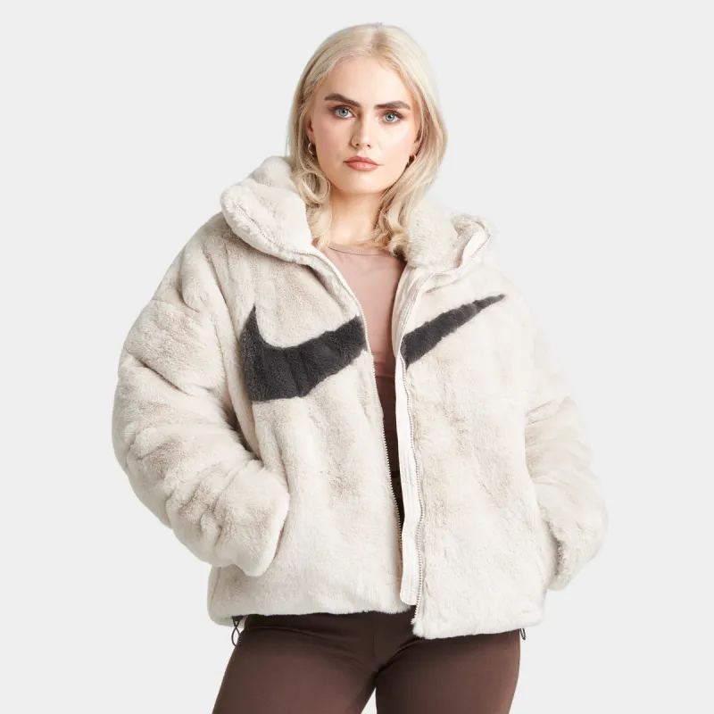 Nike Sportswear Women's Oversized Faux Fur Puffer Light Orewood Brown / Medium Ash sold by JD Sports