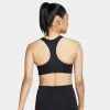 Nike Women's Dri-FIT Swoosh Medium-Support 1-Piece Pad Sports Bra Black / White sold by JD Sports