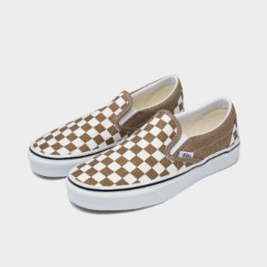 Vans Classic Slip-On Checkerboard / Bronze Age - True White sold by JD Sports