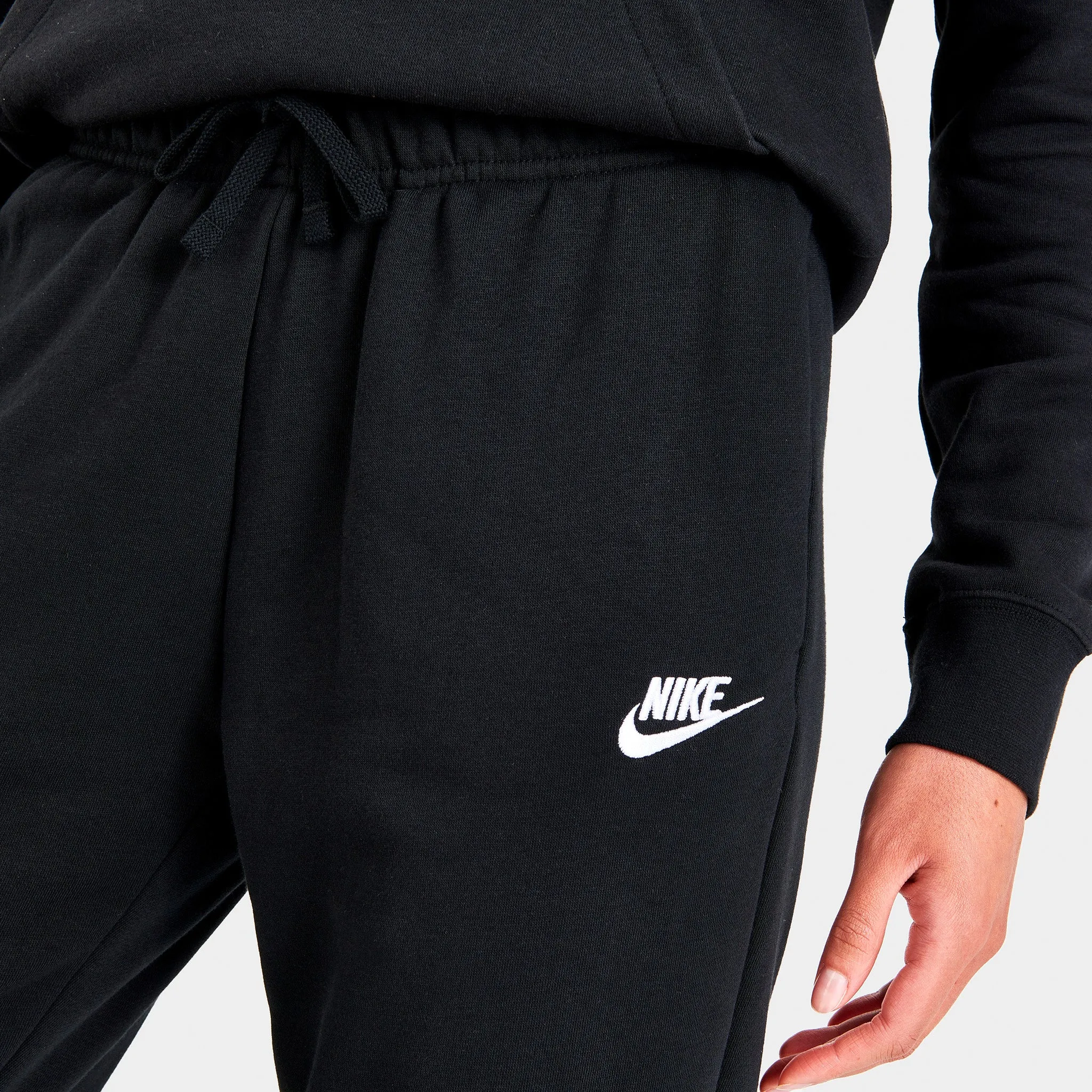Nike Sportswear Club Fleece Women's Mid-Rise Joggers Black / White sold by JD Sports product image thumbnail 4