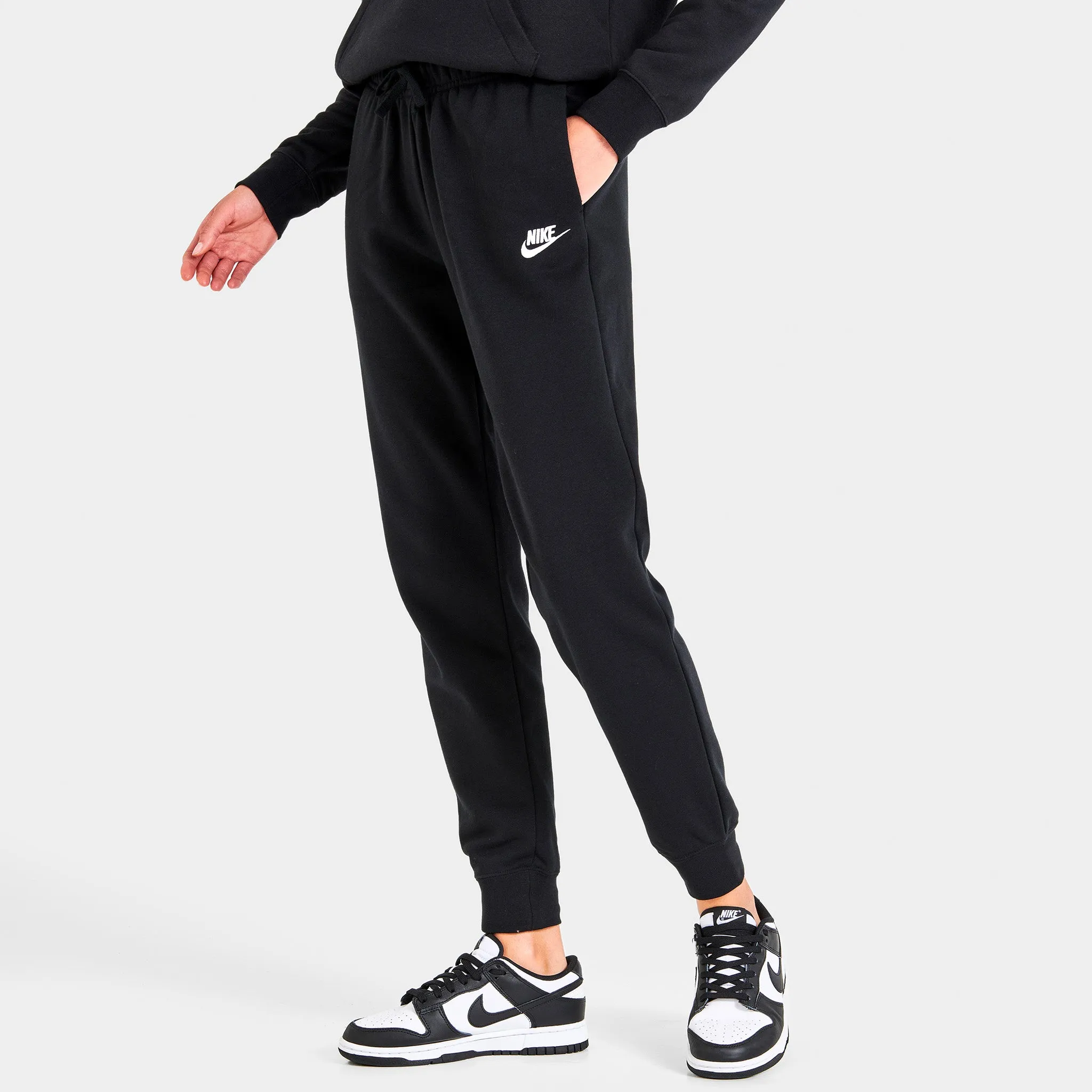 Nike Sportswear Club Fleece Women's Mid-Rise Joggers Black / White sold by JD Sports