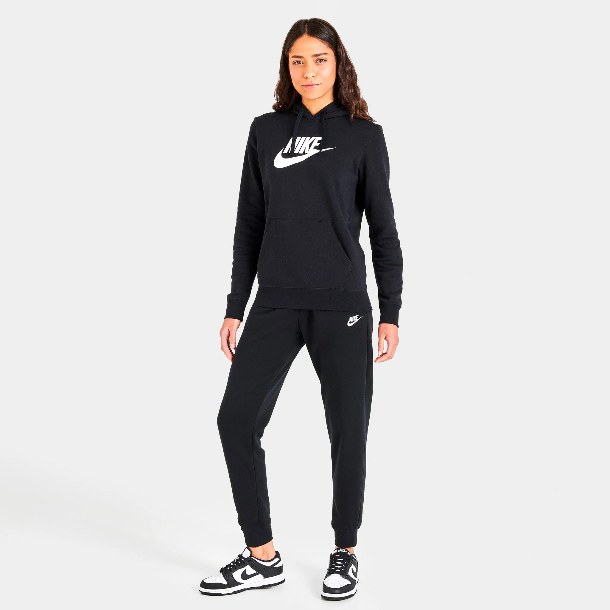 Nike Sportswear Club Fleece Women's Mid-Rise Joggers Black / White sold by JD Sports product image thumbnail 2